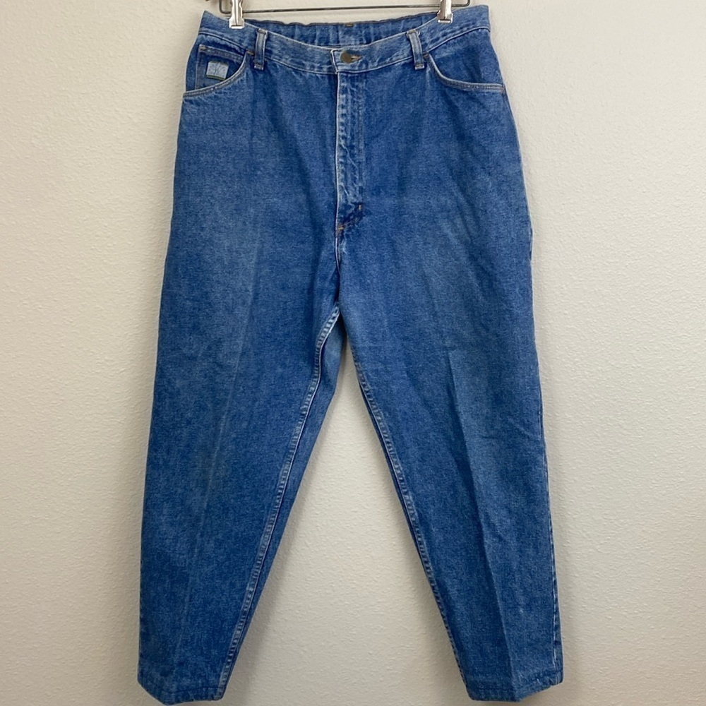 Vtg Wrangler High Rise Tapered leg Mom Jeans 18 short 35” x 29”